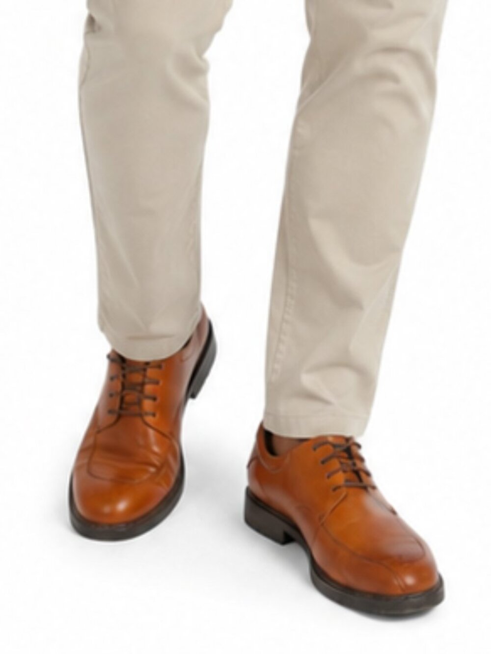 Nunn Bush Marcell Cognac Leather Bicycle Toe Oxford Derby Dress Shoes Men 10.5M